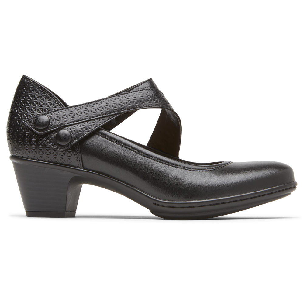 Rockport Singapore Womens Wedges - Cobb Hill Kailyn Asymmetrical Mary Jane Black - SY8572406